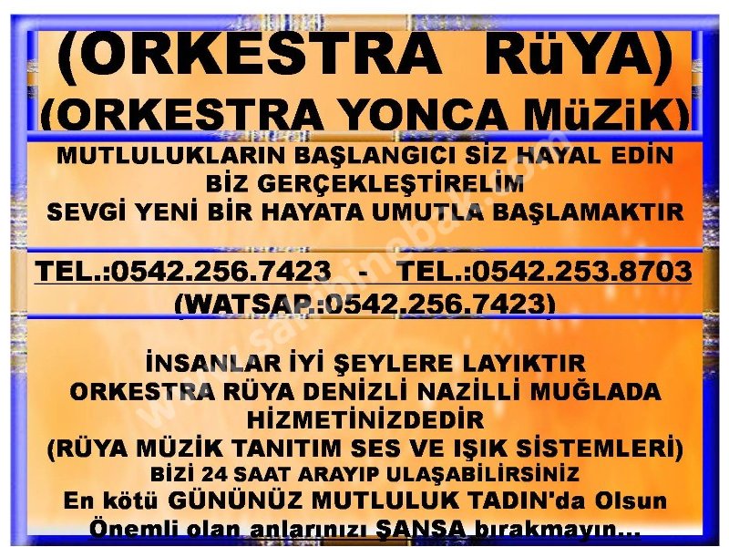 DENİZLİDEKİ ORKESTRALAR NAZİLLİDEKİ ORKESTRALAR MUĞLADAKİ ORKESTRALAR ARAYANLAR