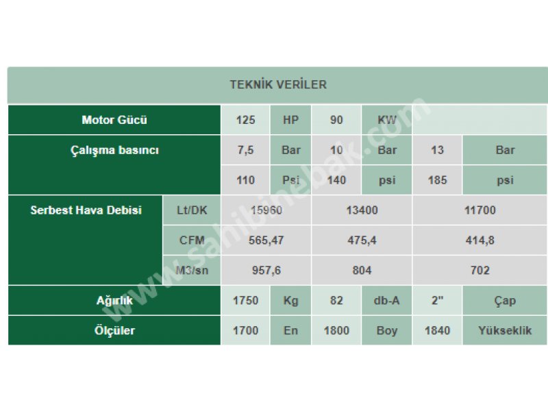 VEK 125 İnvertörlü Vidalı Kompresör