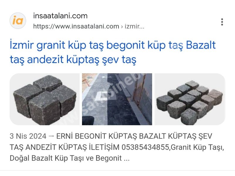 Antalya granit küptaş begonit küptaş Bazalt küptaş andezit küptaş ustsı