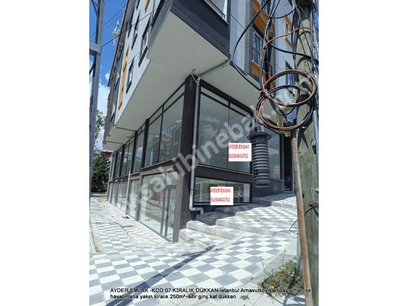 Arnavutköy Karlıbayır Mah. havalimana yakın Kiralık 250 m2 Dükkan