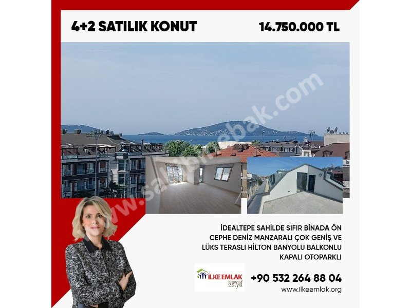 İstanbul Maltepe İdealtepe Mah. Satılık 4.Kat 4+2 Daire 240 m2