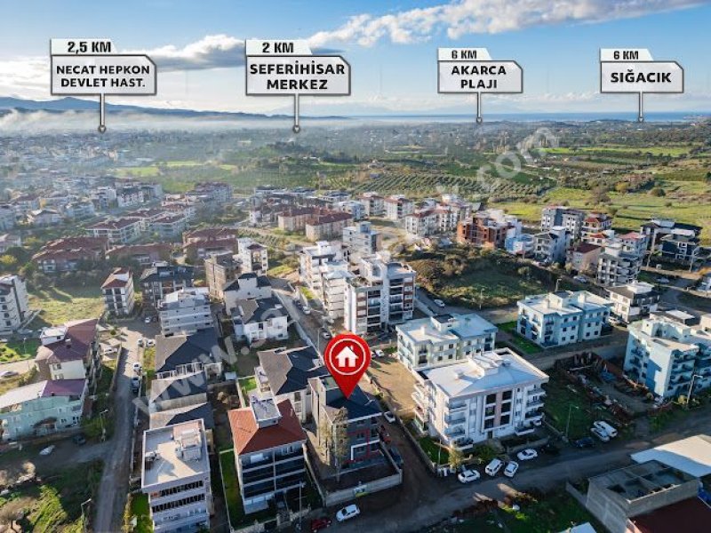 İzmir Seferihisar Camikebir Mah. Satılık 2.Kat 2+1 Lüks 80 m2 Daire