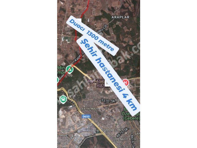 ANTALYA DÖŞEMEALTI YEŞİLBAYIRDA SATILIK 545 M2 İMARLI ARSA