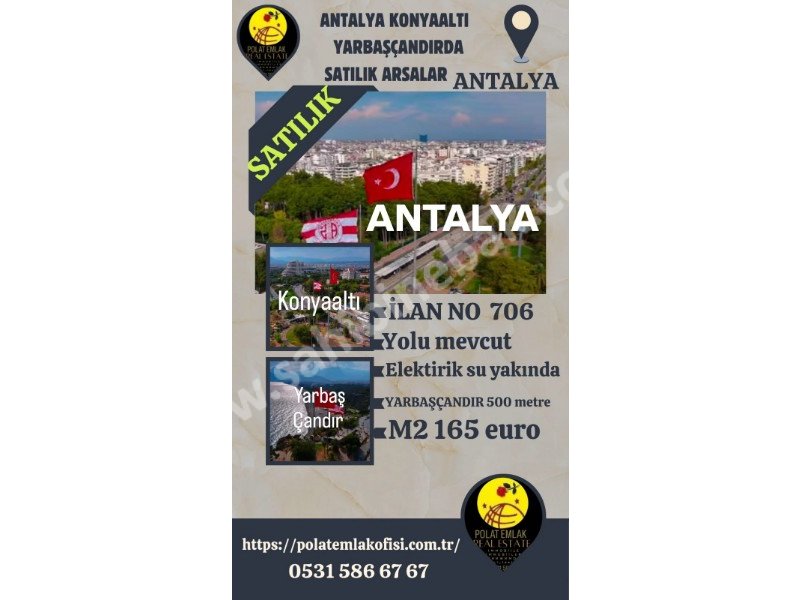 ANTALYA KONYAALTI YARBAŞÇANDIRDA SATILIK ARSALAR