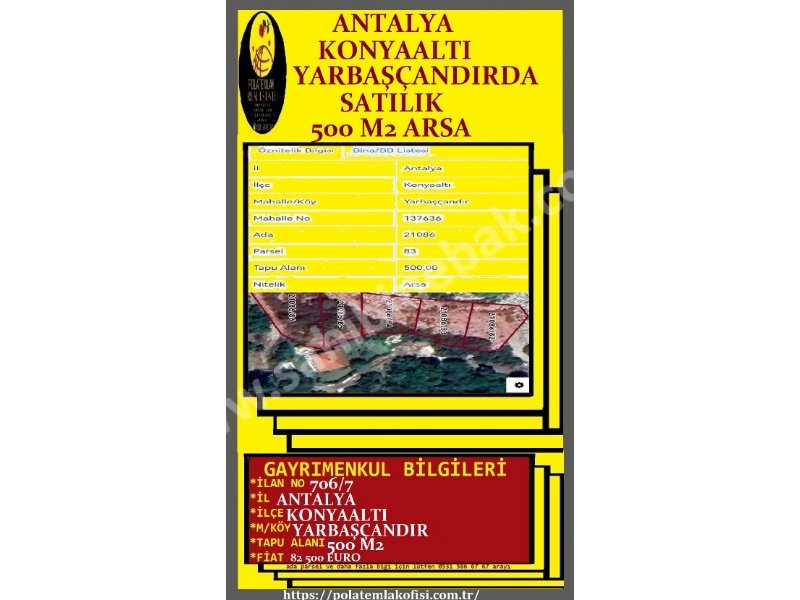 ANTALYA KONYAALTI YARBAŞÇANDIRDA SATILIK ARSALAR