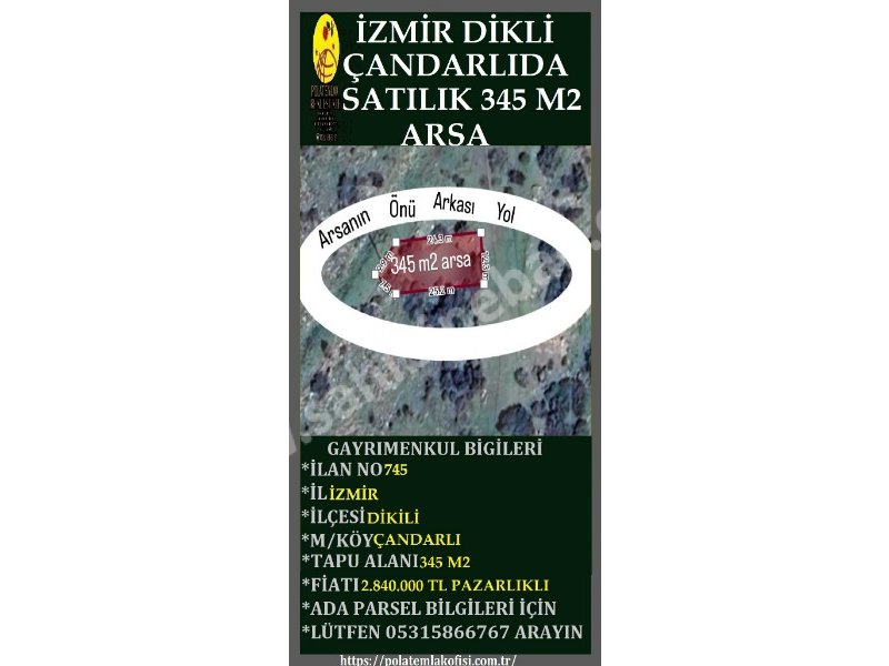 İZMİR DİKİLİ ÇANDARLIDA SATILIK 345 M2 FUL DENİZ MANZARALI ARSA