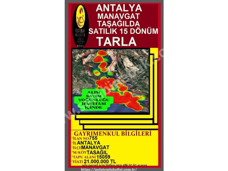 ANTALYA MANAVGAT TAŞAĞILDA SATILIK 15 DÖNÜM TARLA