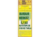 BURDUR MERKEZ İLYAS KÖYÜN'DE SATILIK 2188 M2 TARLA